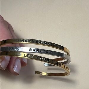 Inspirational Gold and Silver Bracelets Set